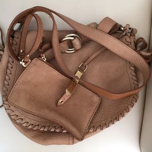 Brown Pebble Leather Cross Body Bag